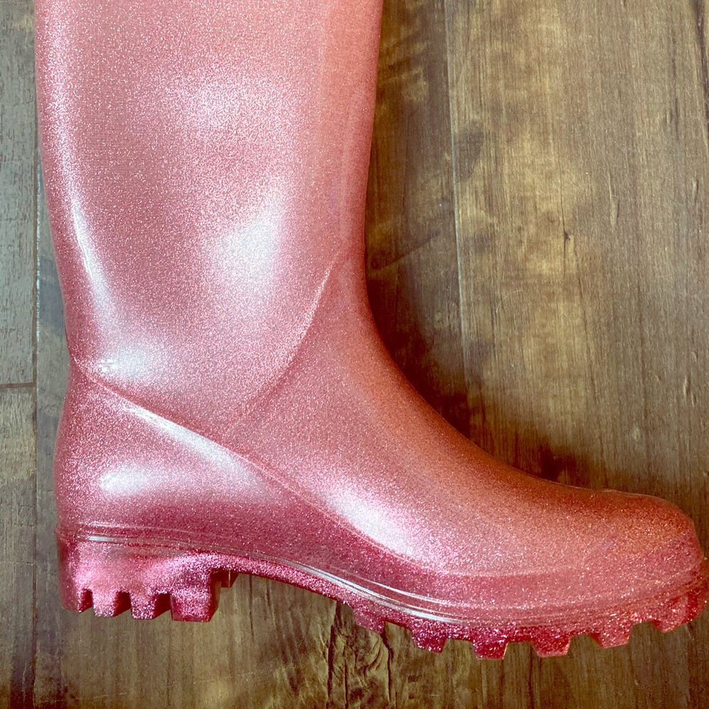 Brand New! Pink Sparkle Rain Boots Size 37